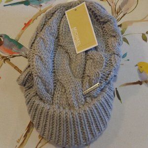 NWT Michael Kors Gray Crochet Hat